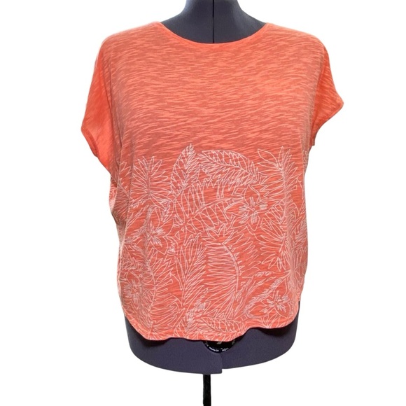OCEAN & COAST  Coral Floral/Palms Graphic Women's size XL Short sleeve Tee Top - Picture 2 of 8